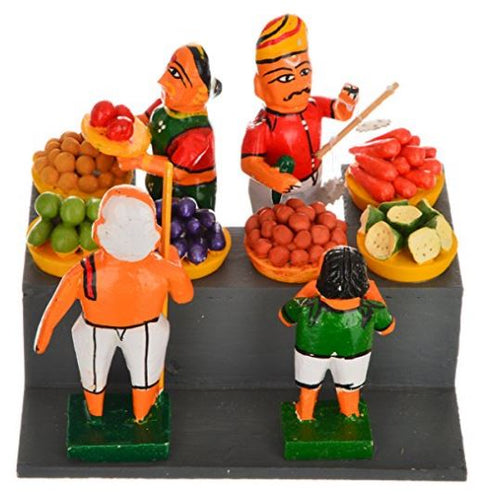 Crafts Terrain Wooden Village Market Showpiece